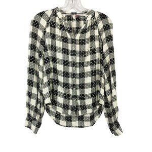 Anthropologie Pilcro Breezy Button Down Shirt Plaid Long Sleeve - Size XS
